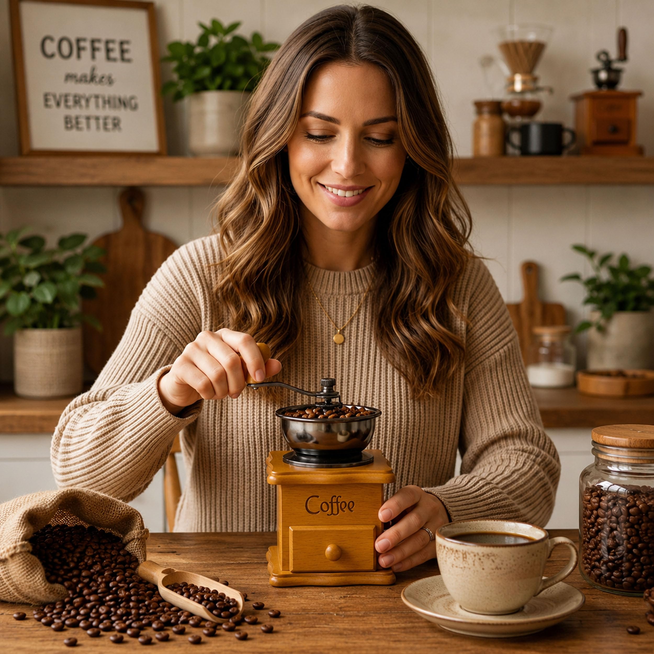 Amazon | Coffee Mill Grinder - Manual Coffee Grinder with